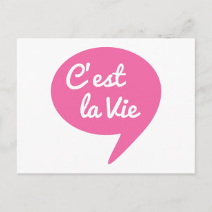 C'est la vie, "that is life" word art, フランスの文字 ポストカード