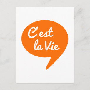 C'est la vie, "that is life" word art, フランスの文字 ポストカード