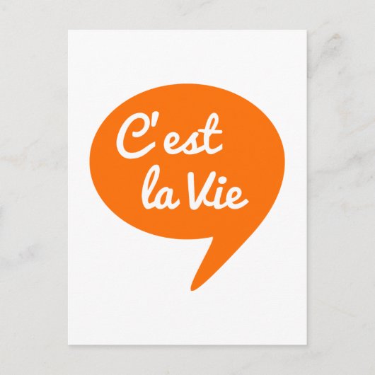 C'est la vie, "that is life" word art, フランスの文字 ポストカード (正面)