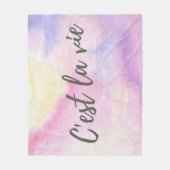 Cest La Vie「These is Life」フランスのことわざ フリースブランケット (正面)