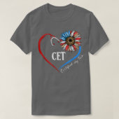 CET Certified Ekg Tech USA Sunflower Stethoscope H Tシャツ (デザイン正面)