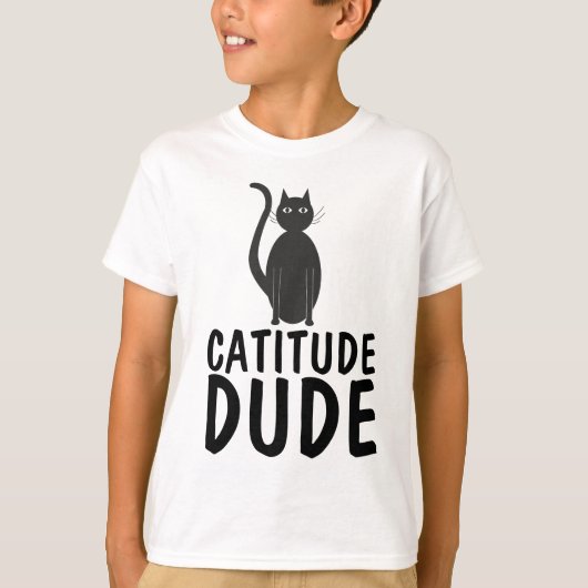 CETUDE DUDE おもしろい Boys Cat Tシャツ (正面)