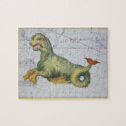 Cetusの星座「地図書Coelからのクジラ、 ジグソーパズル (横)