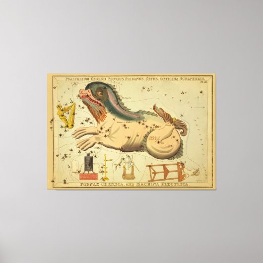 Cetus -ヴィンテージ星図 キャンバスプリント (正面)