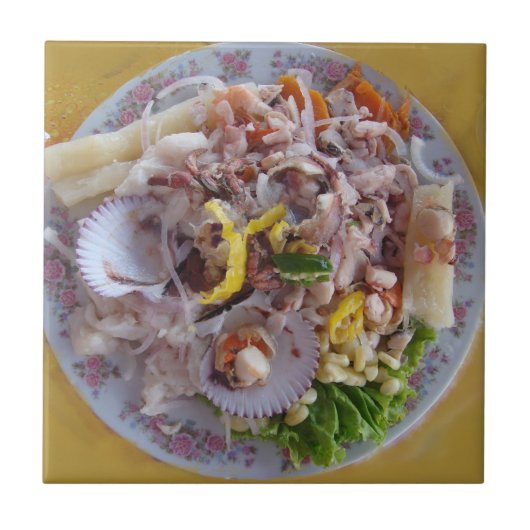 Ceviche伝統的なペルーの食糧 タイル (正面)
