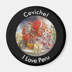Ceviche - I愛ペルーおよびペルーの食糧 マグネット