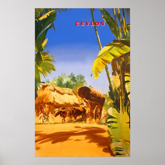 Ceylon vintage travel poster ポスター (正面)