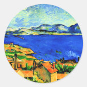Cezanne - Gulf of Marseille, popular artwork, ラウンドシール (正面)