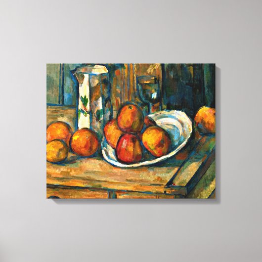 Cezanne - Still Life with Milk Jug and Fruit キャンバスプリント (正面)