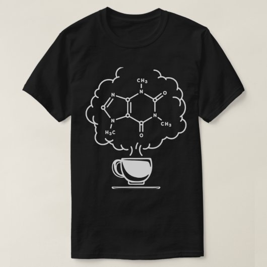 CFコーヒー飲みコーヒーサイエンス学生化学 Tシャツ (デザイン正面)
