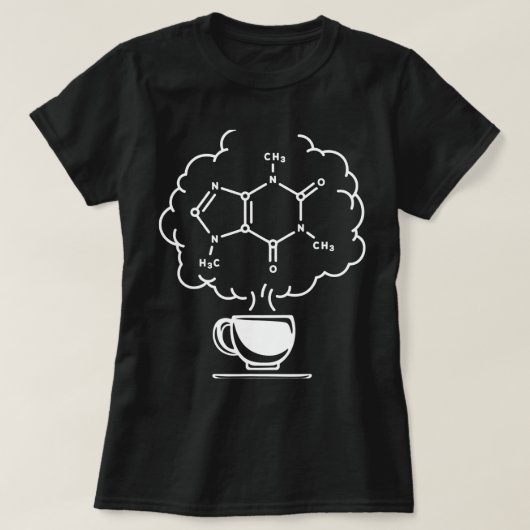 CFコーヒー飲みコーヒーサイエンス学生化学 Tシャツ (デザイン正面)