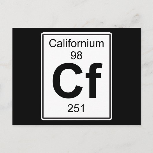 Cf – カリフォルニウム ポストカード (正面)