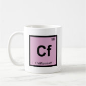 Cf - カリホルニウム 化学 周期表 シンボル コーヒーマグカップ (左)