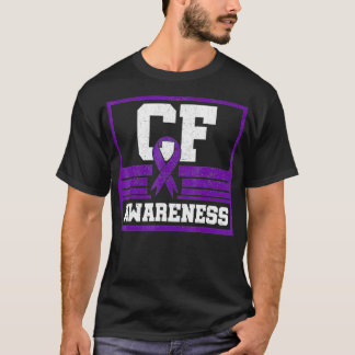 CF Awareness Cystic Fibrosis Purple Ribbon Mucovis Tシャツ