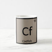 Cf - Codfish化学の周期表記号 コーヒーマグカップ (中央)
