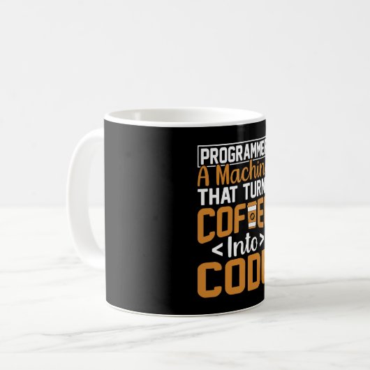CF Coffee Programmer JavaScript Code Coffee Lover コーヒーマグカップ (正面左)