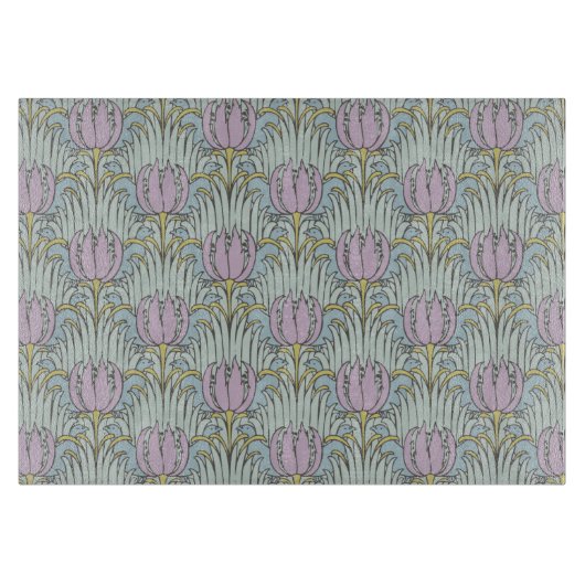 CFA Voyseyの鳥およびチューリップパターンまな板 カッティングボード (正面)