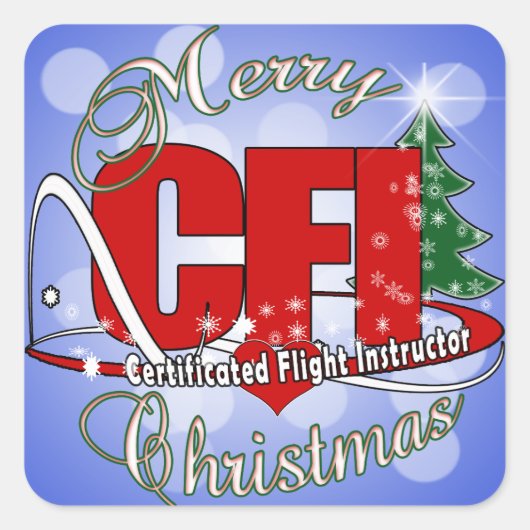 CFIクリスマス認定フライトインストラクター スクエアシール (正面)