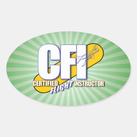CFIロゴ – 認定フライトインストラクター 楕円形シール (正面)