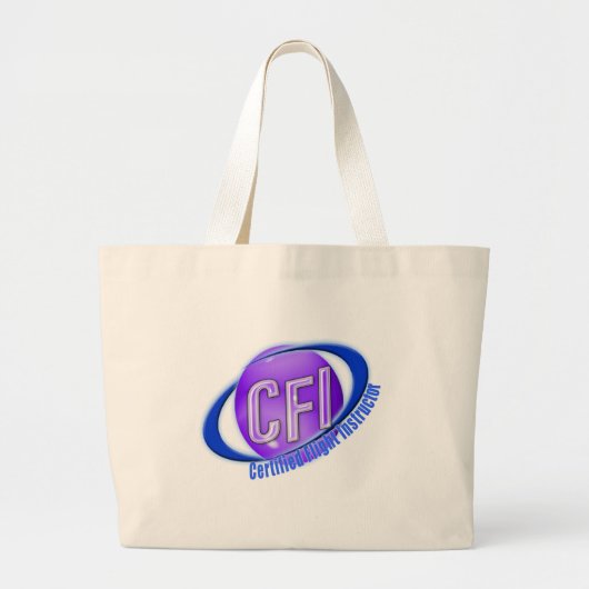 CFI ORB SWUSHロゴ認定フライトインストラクター ラージトートバッグ (正面)