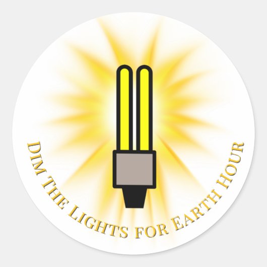 CFL Bulb Dim The Lights Earth Hour  ラウンドシール (正面)
