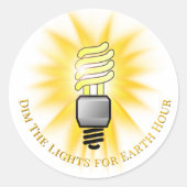 CFL Bulb Dim The Lights Earth Hour ラウンドシール (正面)