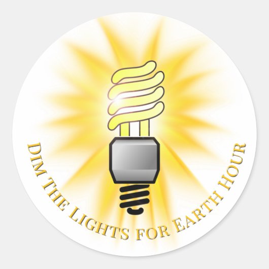 CFL Bulb Dim The Lights Earth Hour ラウンドシール (正面)