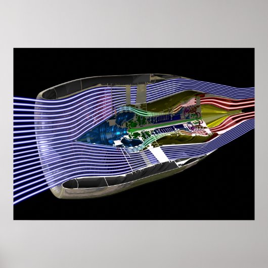 CFM56-5 Turbofan Jet Engine ポスター (正面)