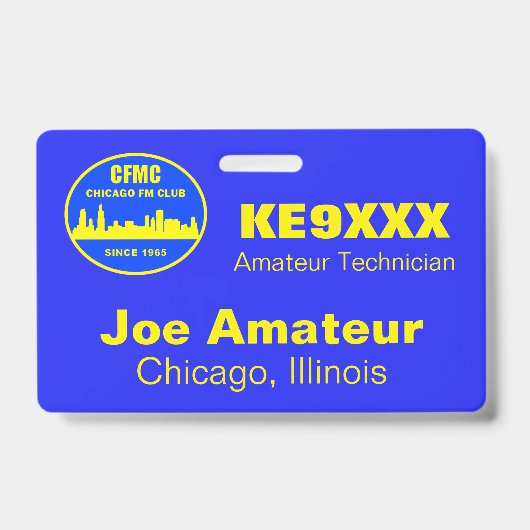 CFMC横呼び出し標識と名前バッジ バッジ (表面)