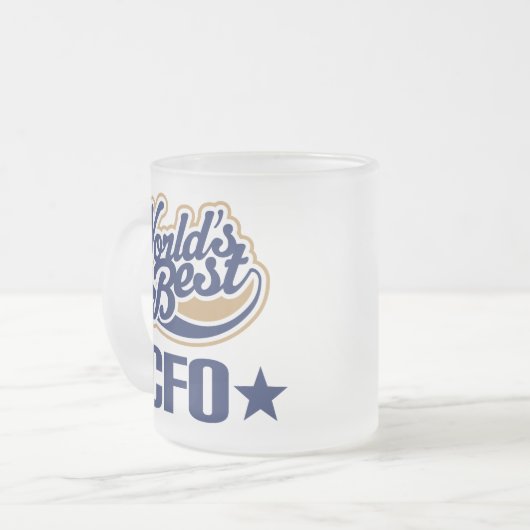 CFOのギフトの最高財務責任者(世界のベスト) フロストグラスマグカップ (正面左)