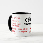 CFOニックネームの同義語おもしろいおよび役職 マグカップ (正面左)