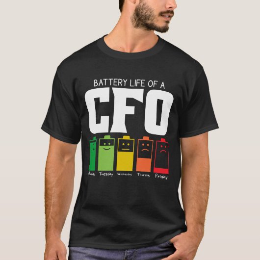 CFO の電池寿命 Tシャツ (正面)