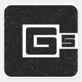 cg5 ブラック タイポ ファンアート スクエアシール (正面)