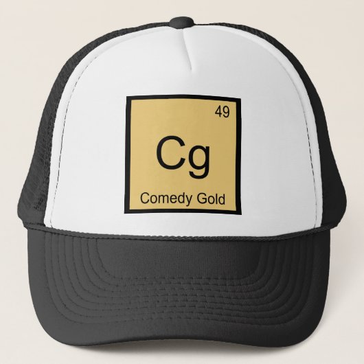 Cg - コメディゴールド 化学元素記号 Tシャツ キャップ (正面)