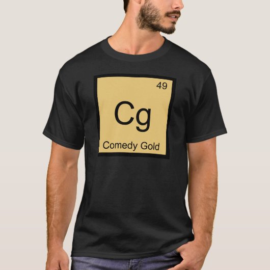 Cg -喜劇の金ゴールド化学要素の記号のTシャツ Tシャツ (正面)