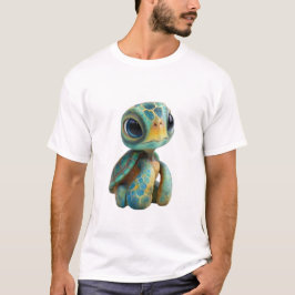 CGI風の海ガメの肖像画 メンズ Tシャツ