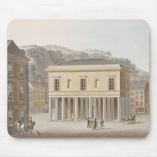 「CHからのスパのPouhonの噴水の柱廊玄関、 マウスパッド (正面)