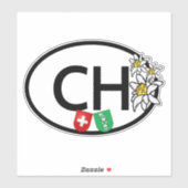 CHスイス&カントンセントガレンフラッグス | Edelweiss シール (シート)