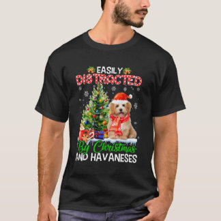 Ch用の犬のクリスマスに容易に気を散らす Tシャツ