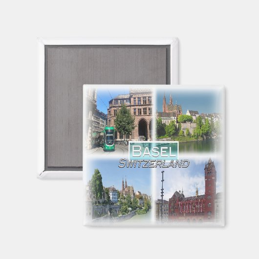 CH0290ヨーロッパ、スイス、バーゼル、冷蔵庫 マグネット (正面/裏面)