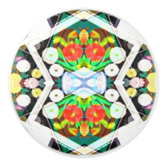 CH《植物》百日草ブラック セラミックノブ (正面)