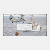 CH-46EシーナイトとDDG 82 デスクマット (キーボード&マウス)
