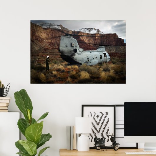 CH-46Eシーナイトヘリコプター ポスター (ホームオフィス)