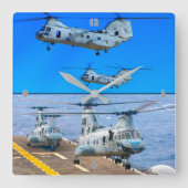 CH-46Eシーナイト スクエア壁時計 (正面)