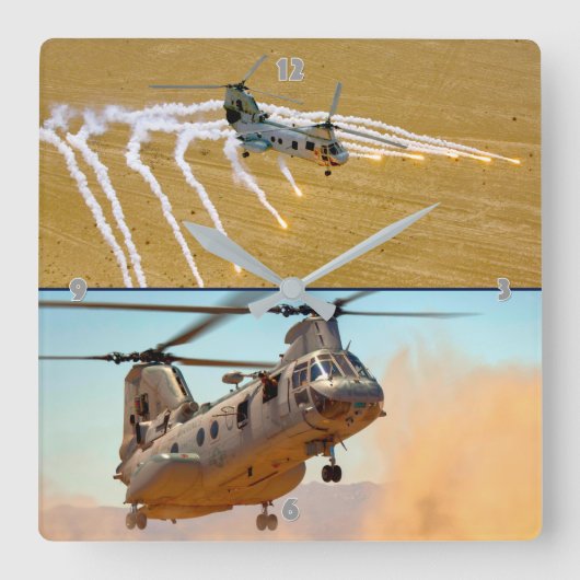 CH-46Eシーナイト スクエア壁時計 (正面)
