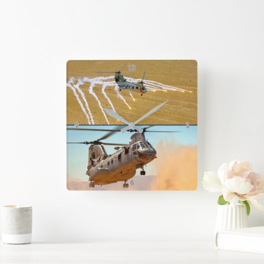 CH-46Eシーナイト スクエア壁時計 (ホーム)