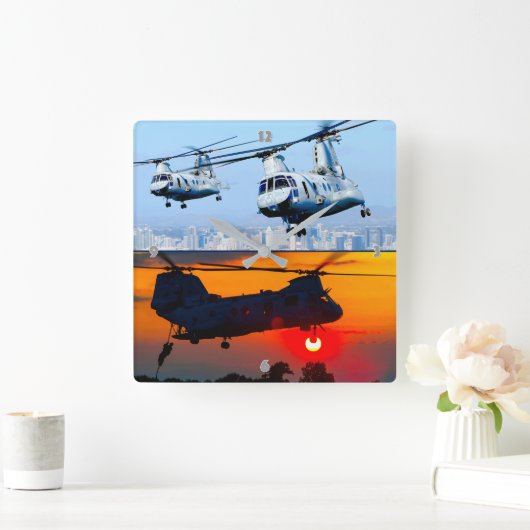 CH-46Eシーナイト スクエア壁時計 (ホーム)