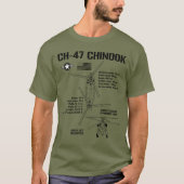 CH-47シヌックヘリコプター仕様軍隊シヌーク Tシャツ (正面)