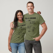 CH-47シヌックヘリコプター仕様軍隊シヌーク Tシャツ (ユニセックス)