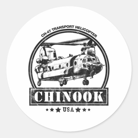 CH-47 Chinook Helicopter ラウンドシール (正面)
